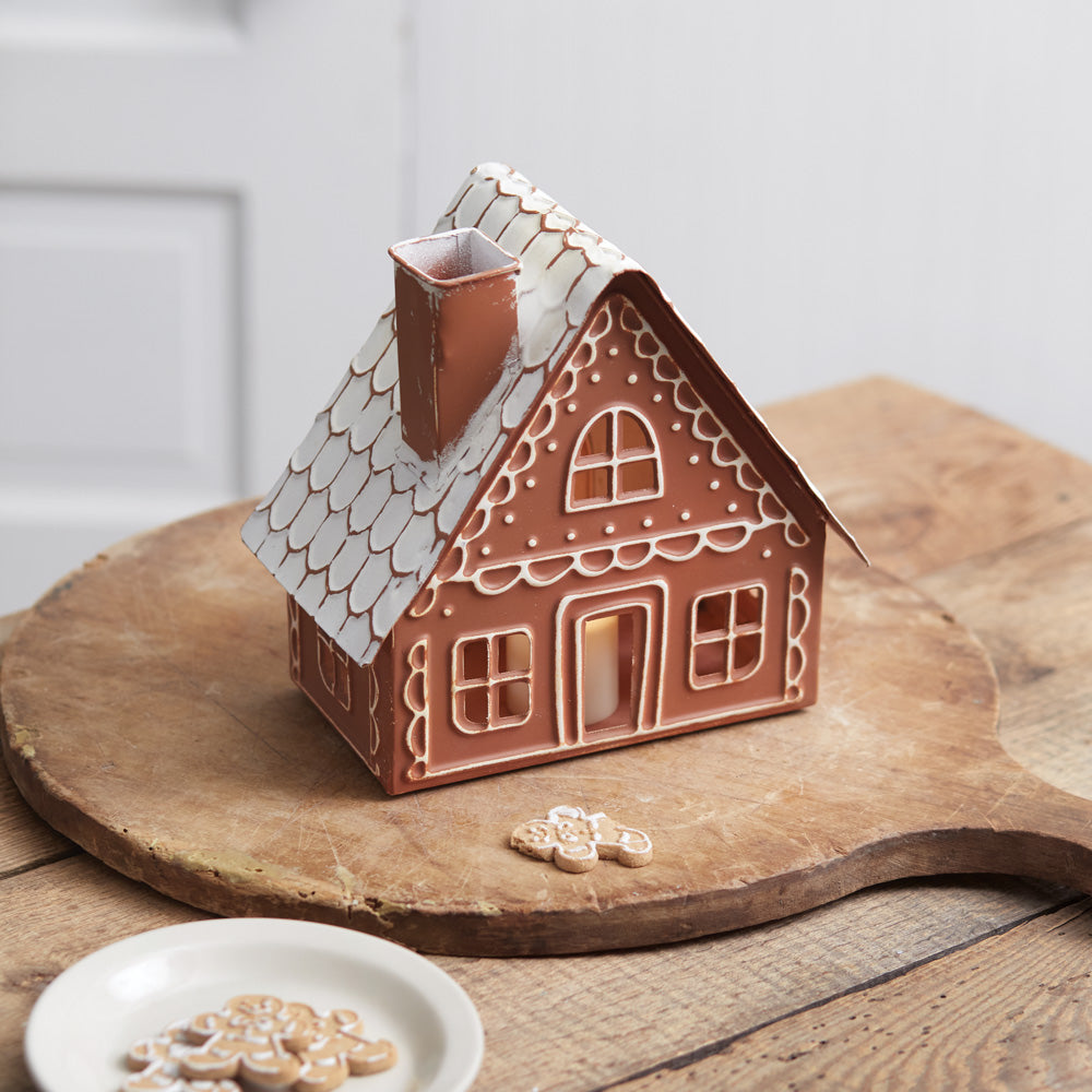 Gingerbread Cottage Metal Luminary - Bombay Mercantile