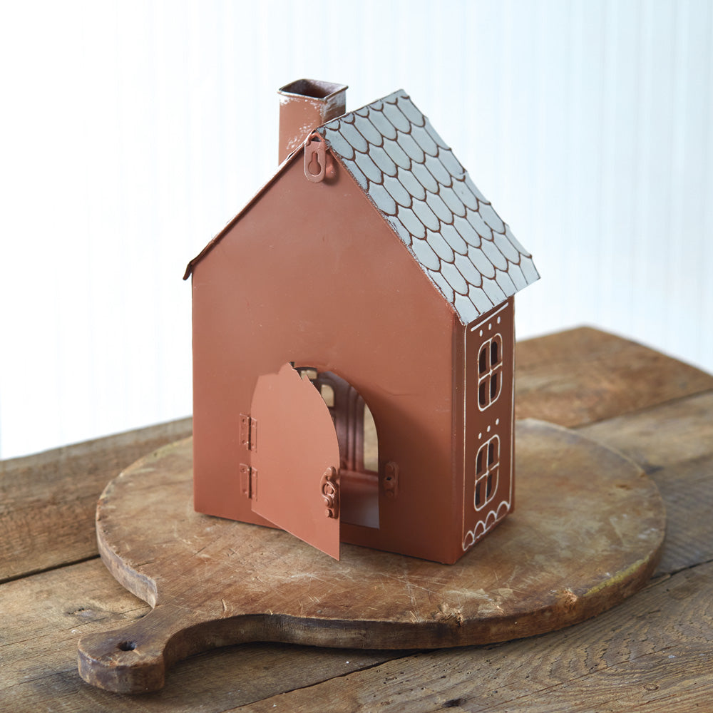 Gingerbread Manor Metal Luminary - Bombay Mercantile