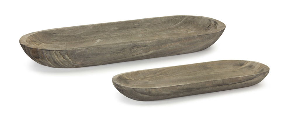 Wooden brown tray Set of 2 - The Nifty Decor