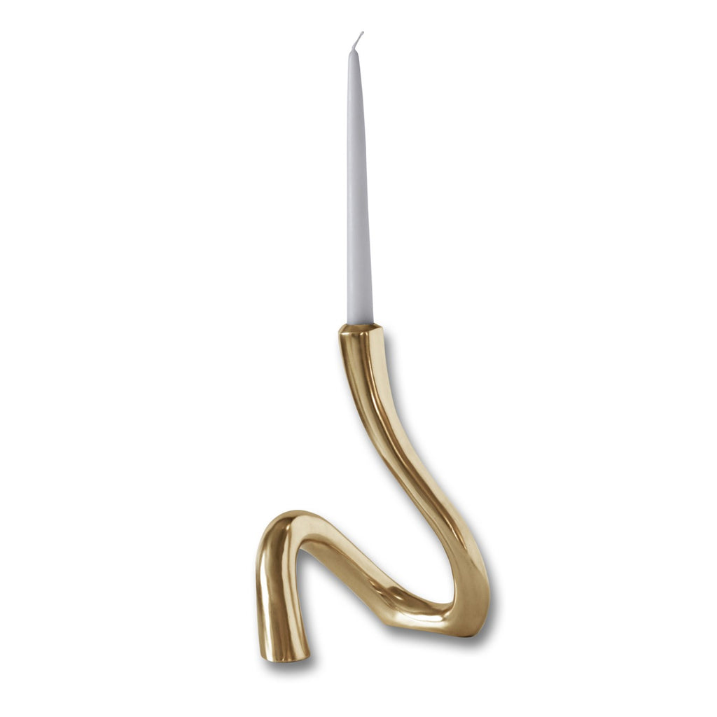 Serpente 11" Candlestick (Gold) - The Nifty Decor