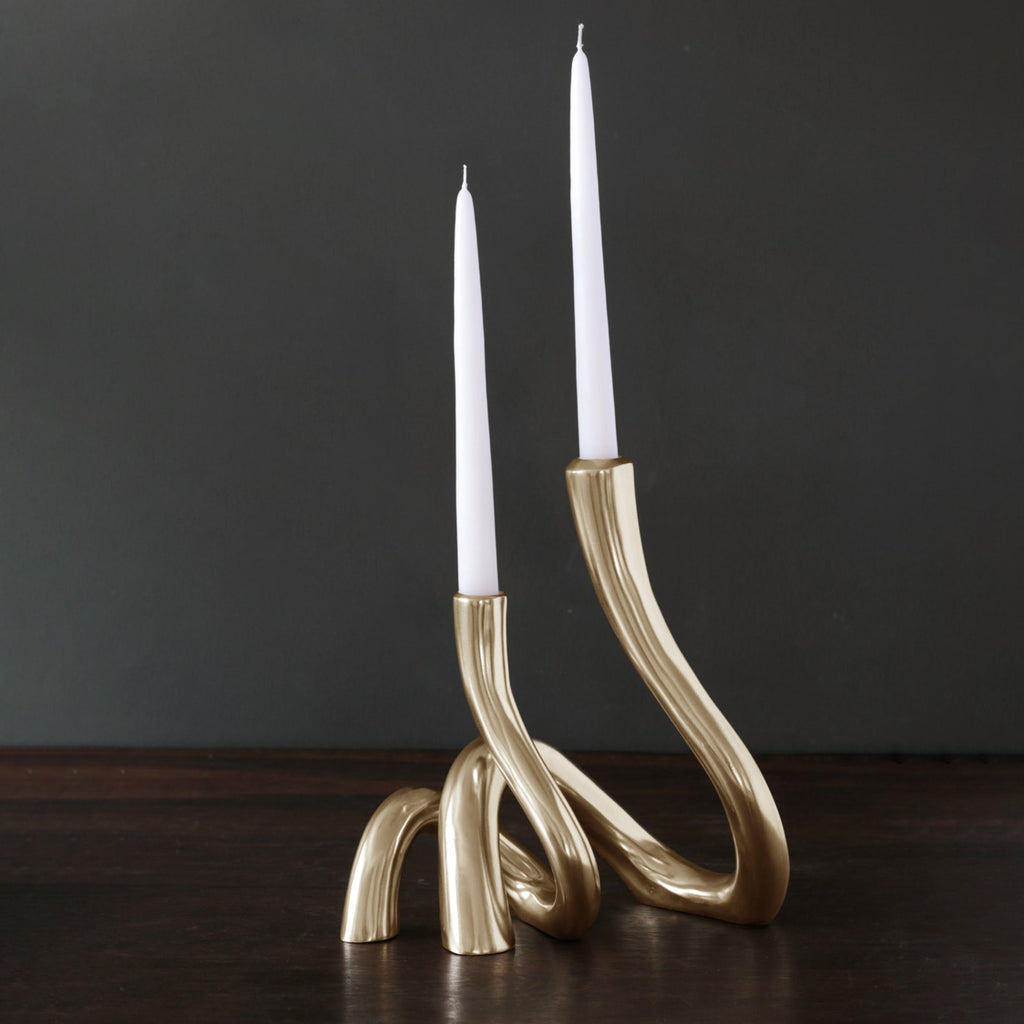 Serpente 11" Candlestick (Gold) - The Nifty Decor