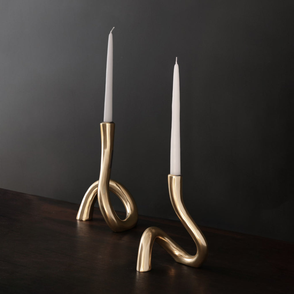 Serpente 11" Candlestick (Gold) - The Nifty Decor