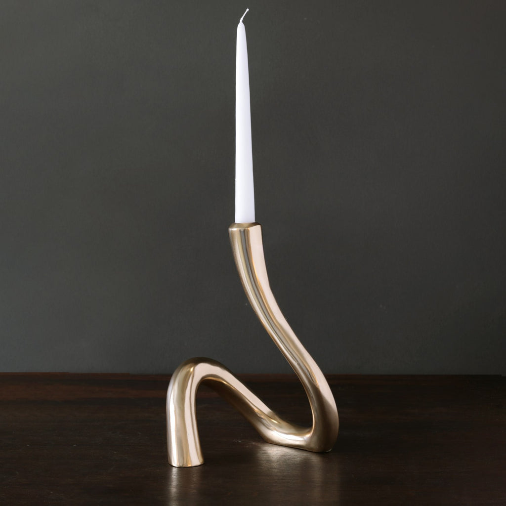 Serpente 11" Candlestick (Gold) - The Nifty Decor