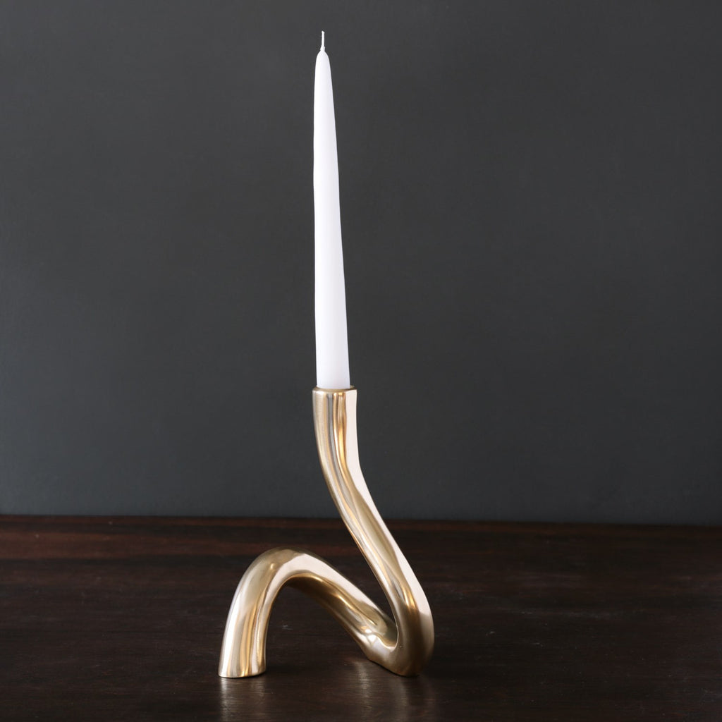 Serpente 8" Candlestick (Gold) - The Nifty Decor