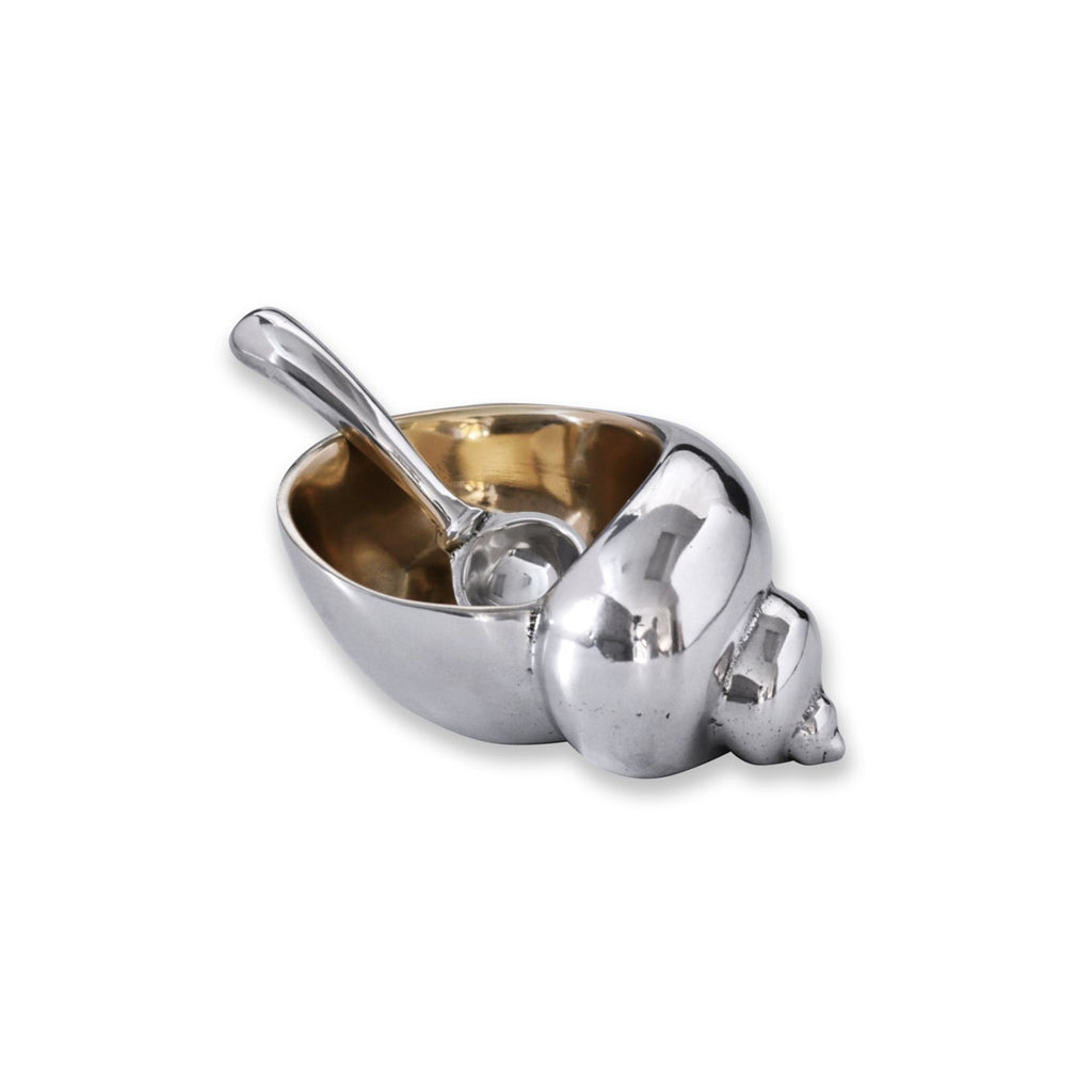 Ocean Conch Salt Cellar with Spoon (Gold) - The Nifty Decor