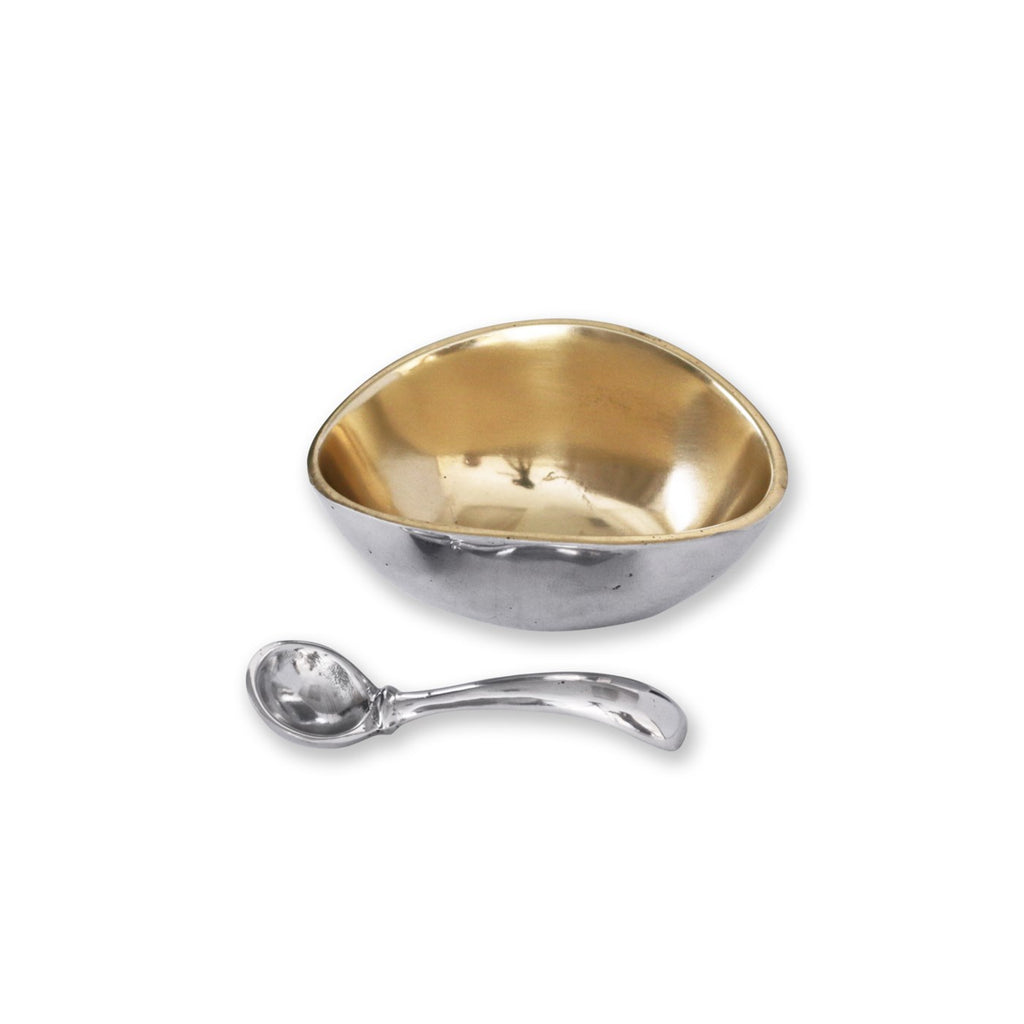 Soho Salt Cellar with Spoon (Gold) - The Nifty Decor