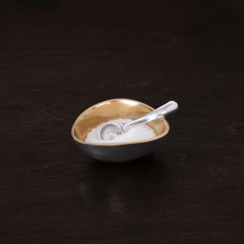 Soho Salt Cellar with Spoon (Gold) - The Nifty Decor