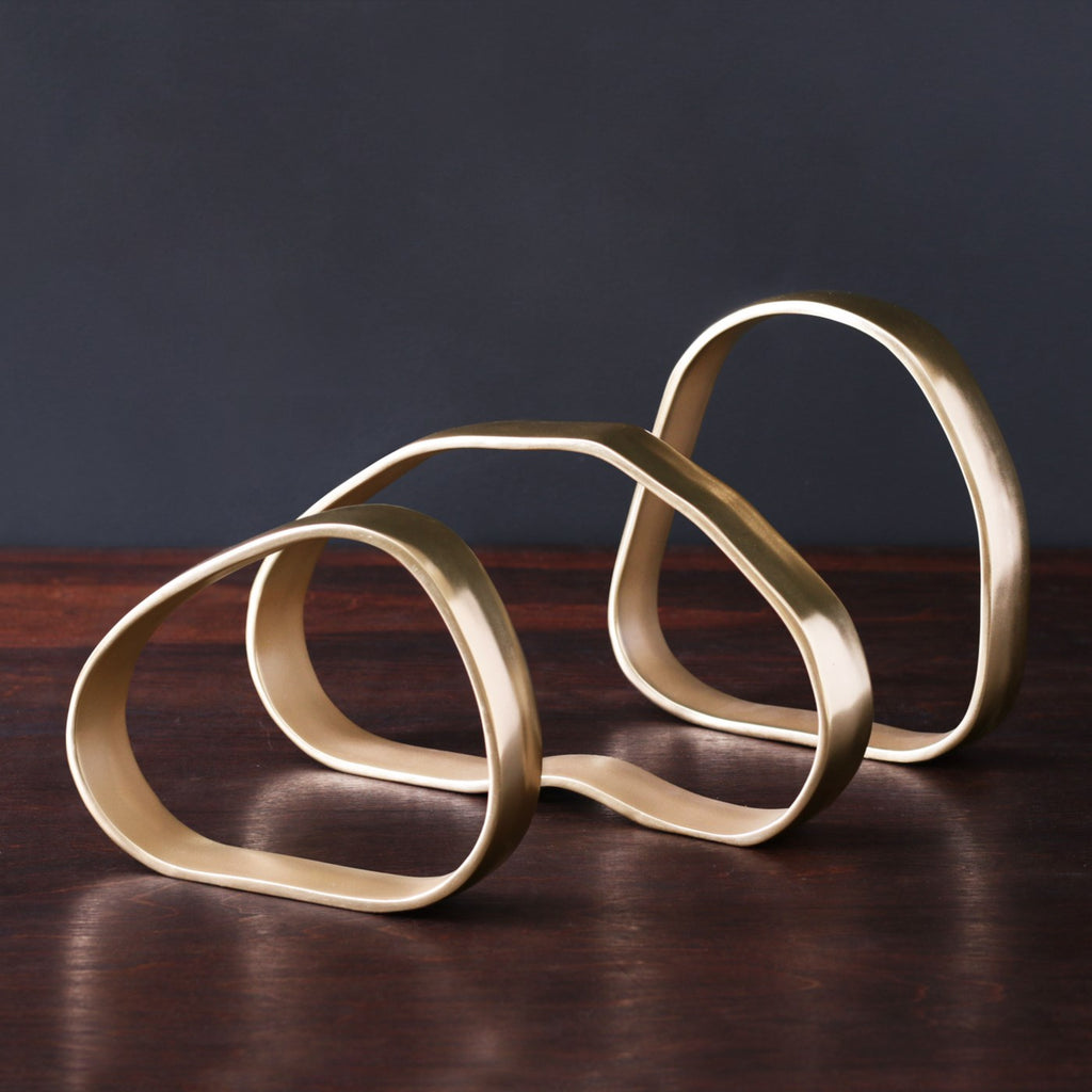 Rings Centerpiece Set of Three (Gold) - The Nifty Decor