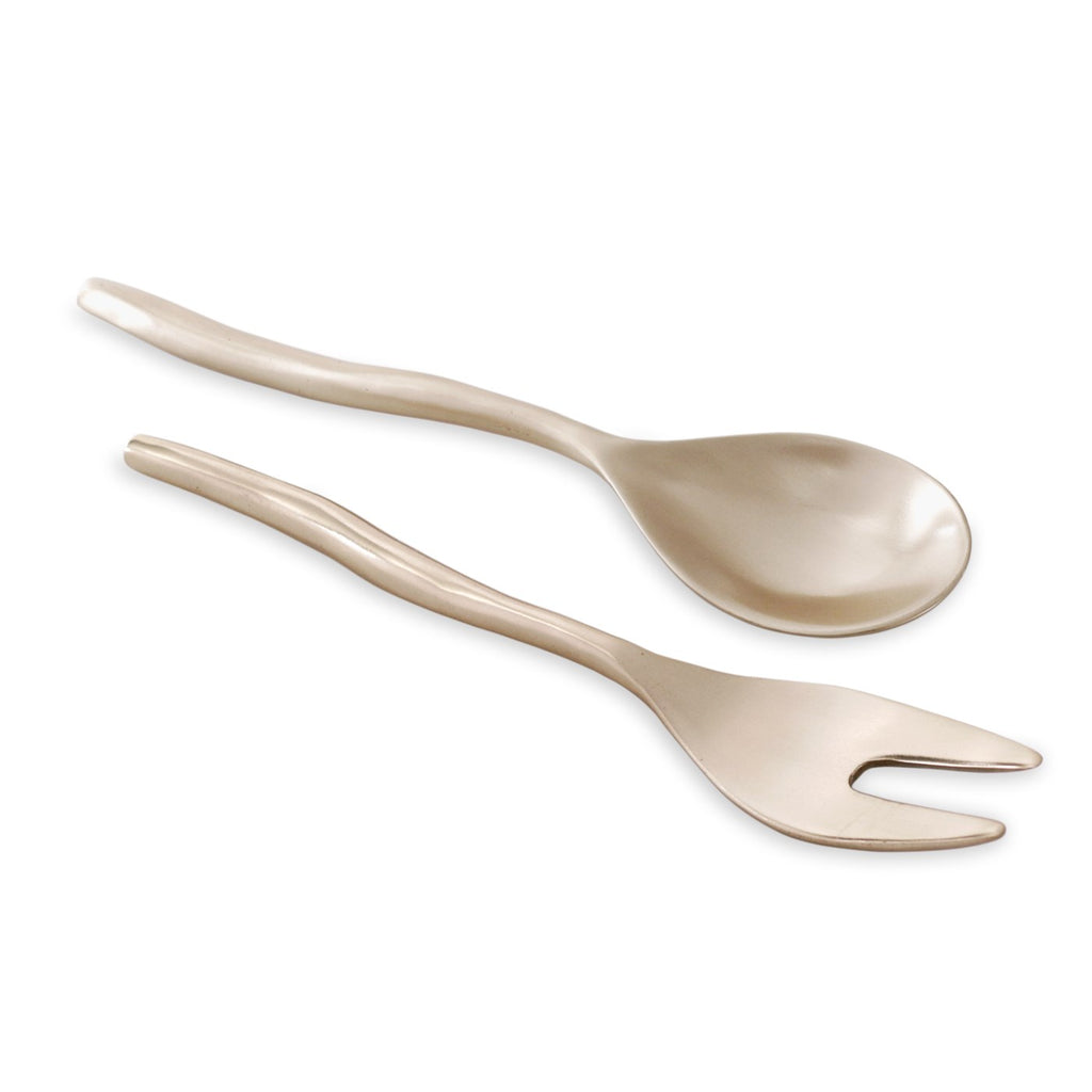 Maia Salad Servers (Gold) - The Nifty Decor