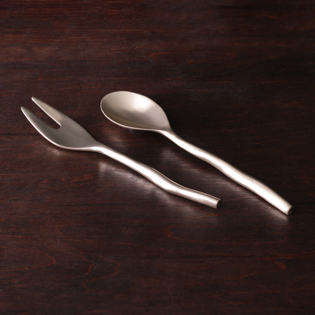 Maia Salad Servers (Gold) - The Nifty Decor