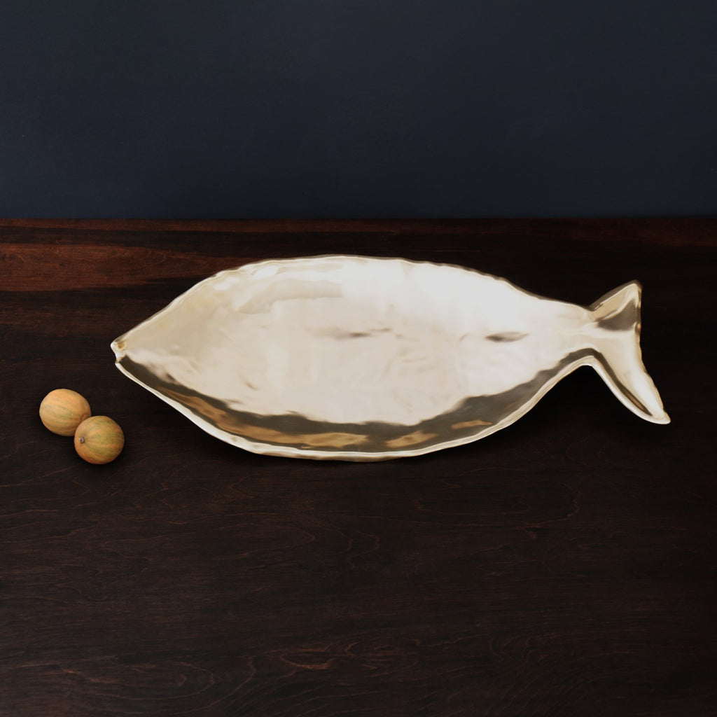Triton Fish Extra Large Platter (Gold) - The Nifty Decor