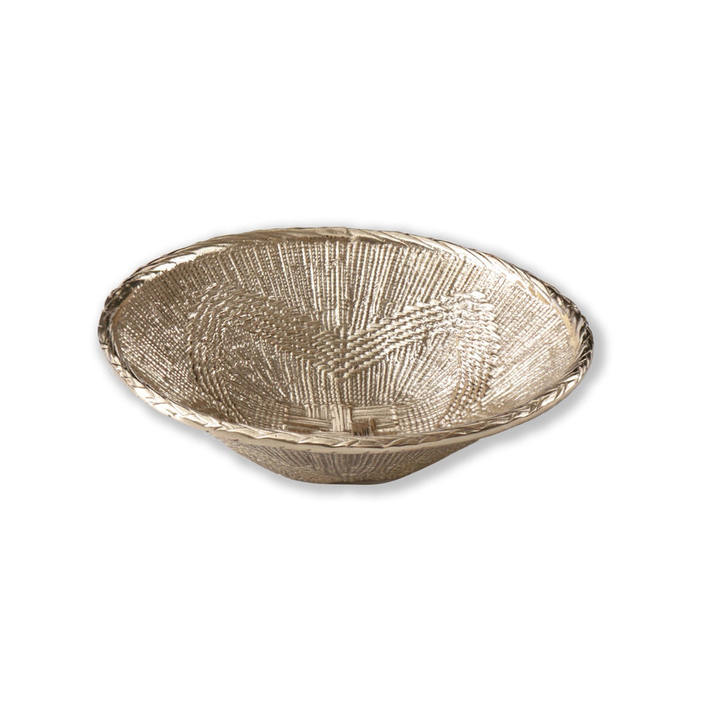 African Basket Medium Bowl (Gold) - The Nifty Decor