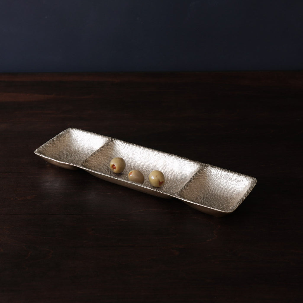 Fina Small Rectangular Triple Dip (Gold) - The Nifty Decor