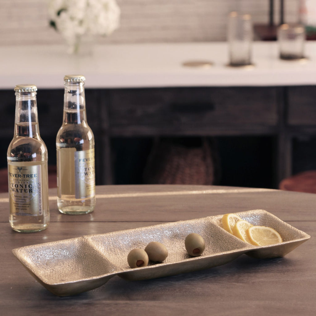 Fina Small Rectangular Triple Dip (Gold) - The Nifty Decor