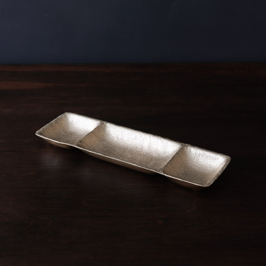 Fina Small Rectangular Triple Dip (Gold) - The Nifty Decor