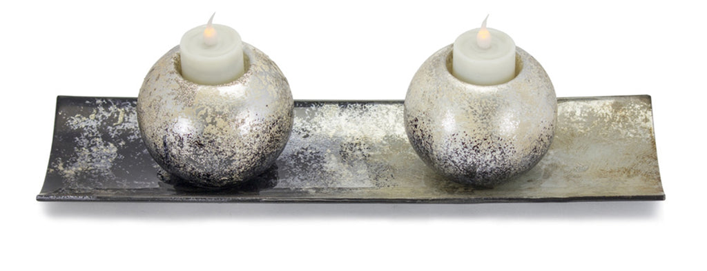 Blackish gold votive holder with Tray. - The Nifty Decor