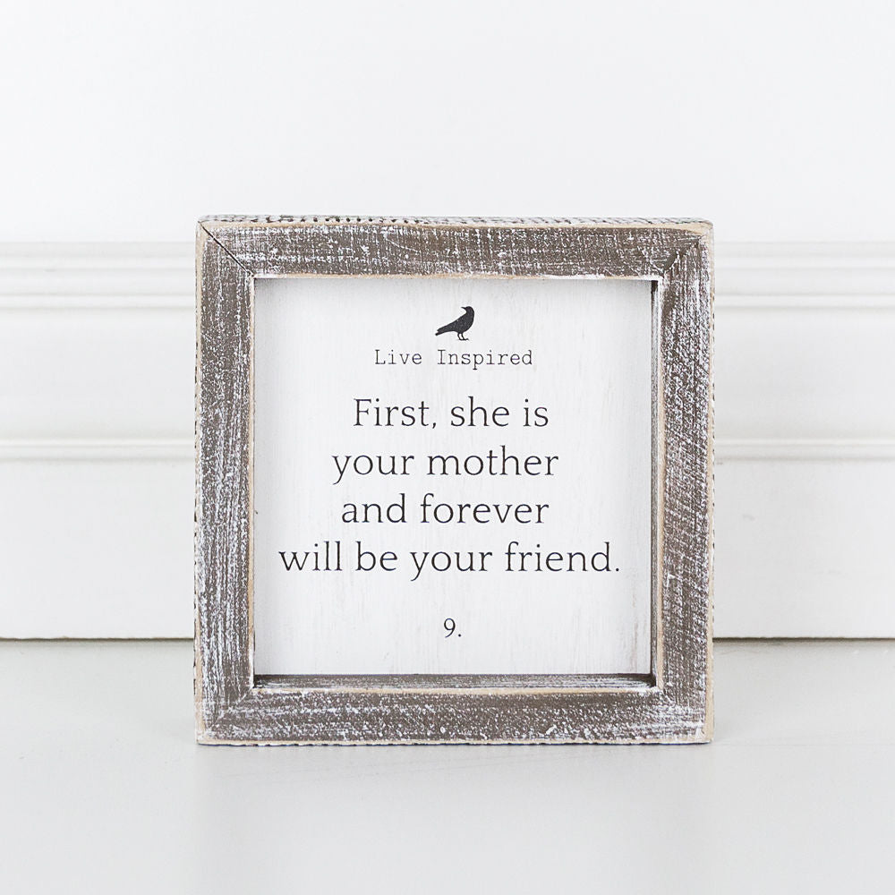 Live Inspired, First, She Is... framed sign - The Nifty Decor