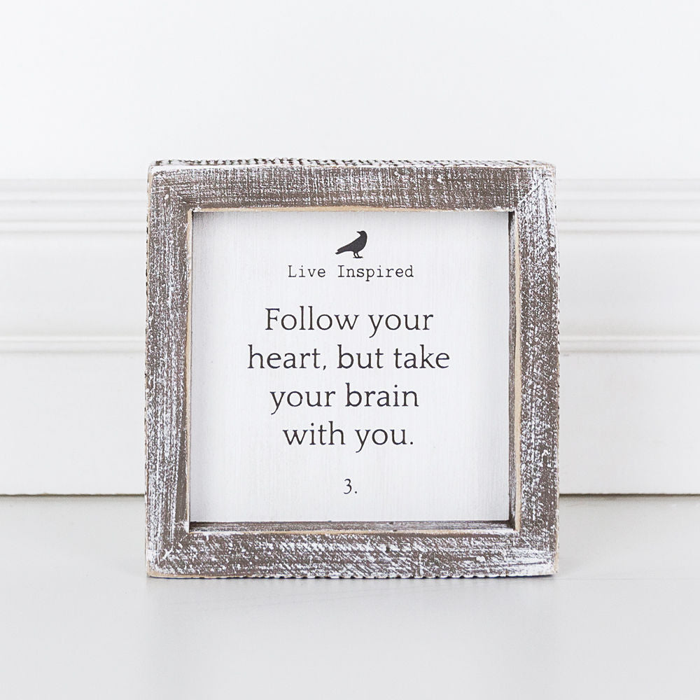 Live Inspired, Follow Your Heart.. framed sign - The Nifty Decor