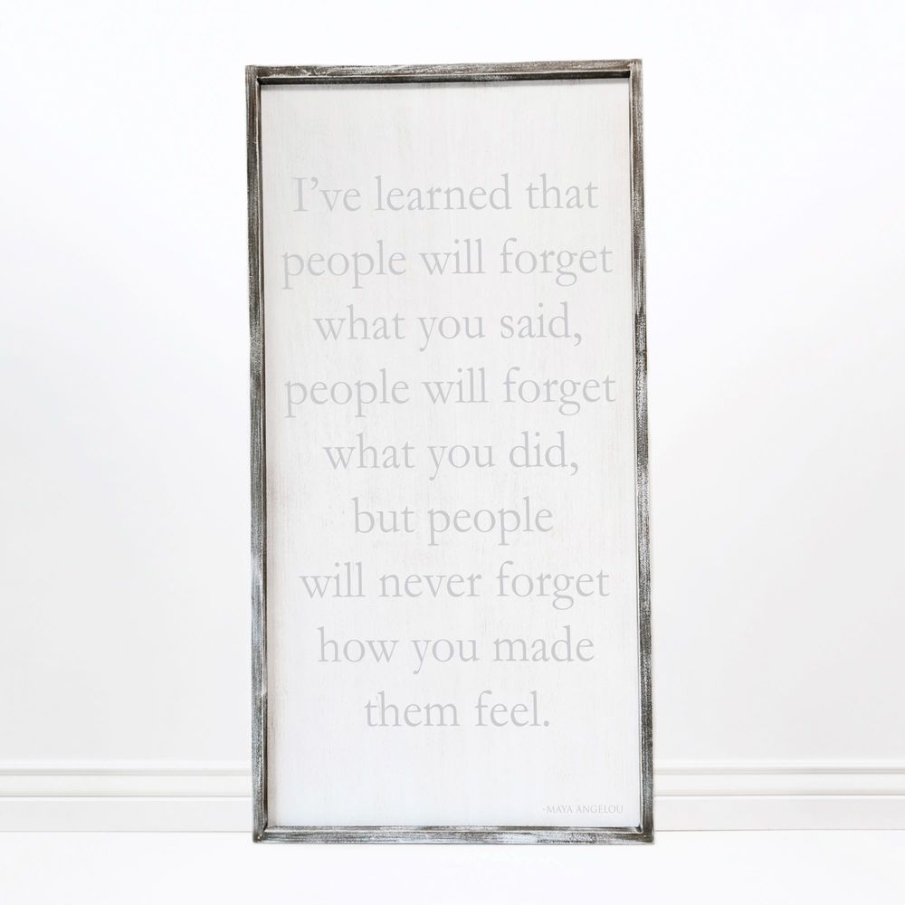 I've Learned That People Will, framed sign - The Nifty Decor