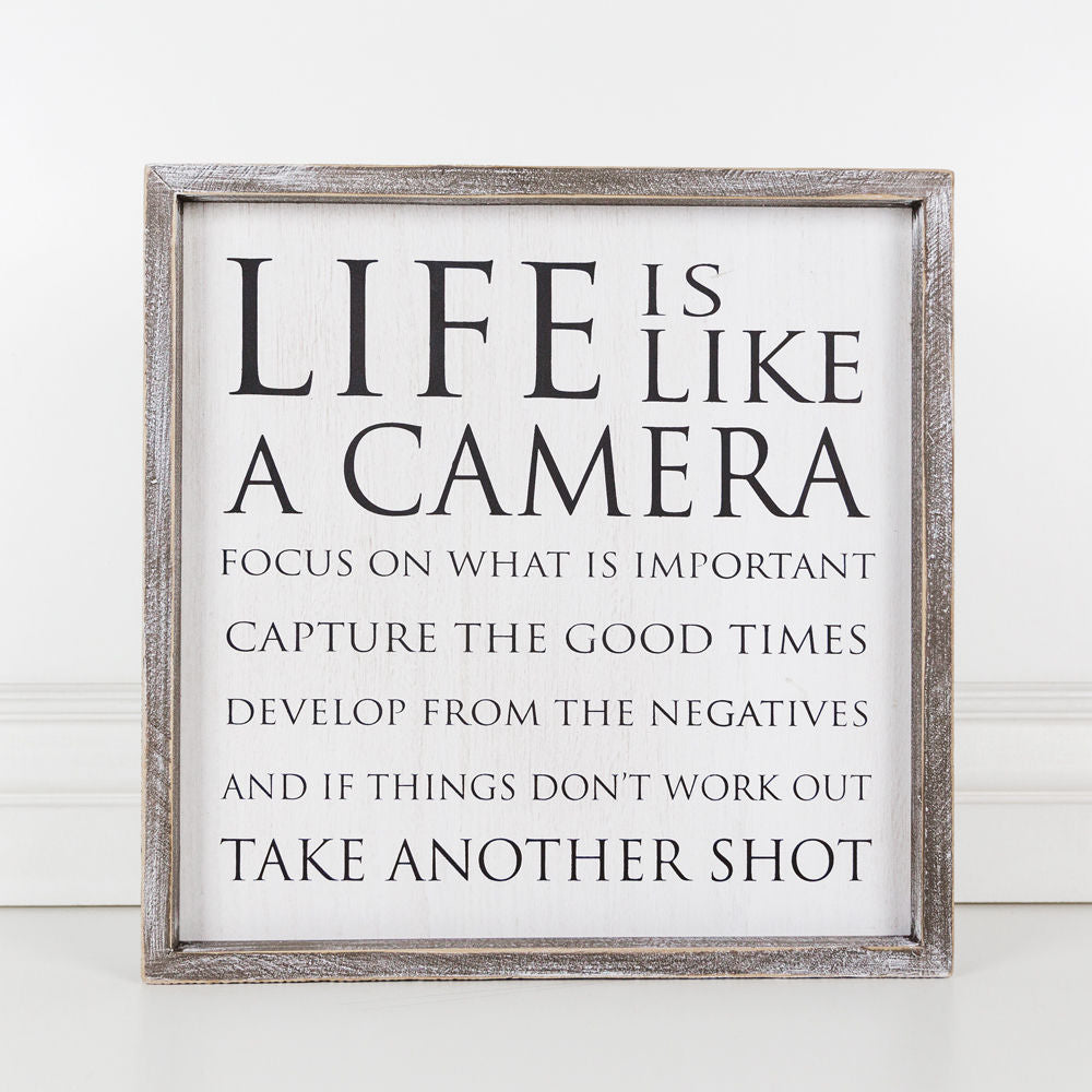 Framed Sign (Life Is Like A Camera...) - The Nifty Decor