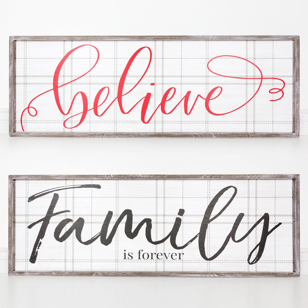 Double-Sided Sign (Believe/Family Is Forever) - The Nifty Decor