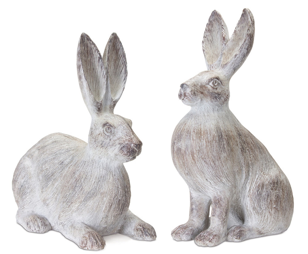 Laying n sitting grey couple Rabbit - The Nifty Decor