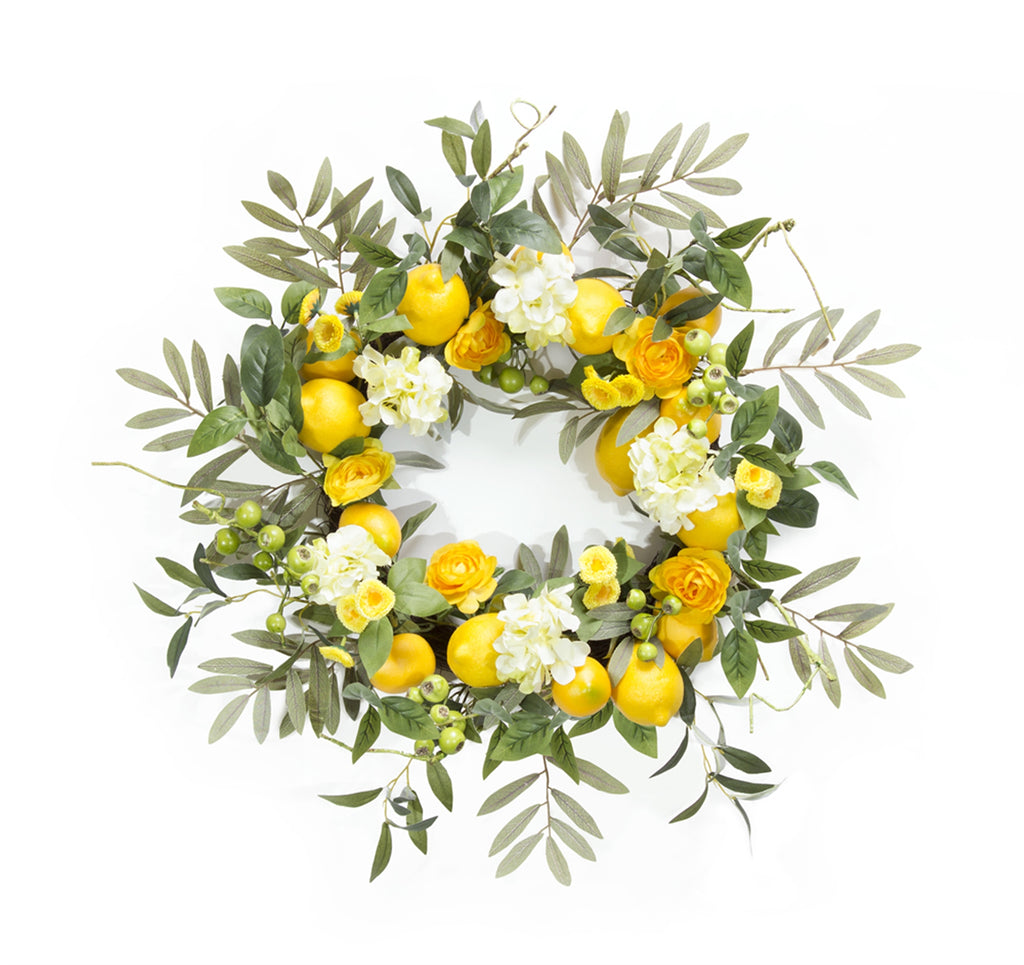 Plastic Lemon/ Floral Wreath - The Nifty Decor