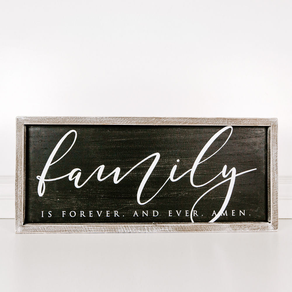 Wood Framed Sign (Family Is Forever And Ever) - The Nifty Decor