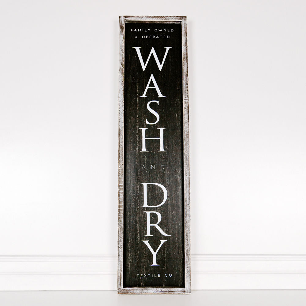 Reversible Sign (Wash & Dry, Textile Co, Family) - The Nifty Decor