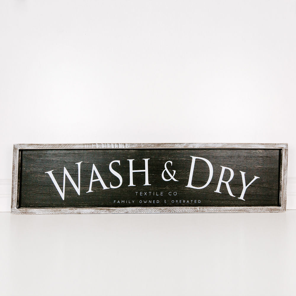 Reversible Sign (Wash & Dry, Textile Co, Family) - The Nifty Decor