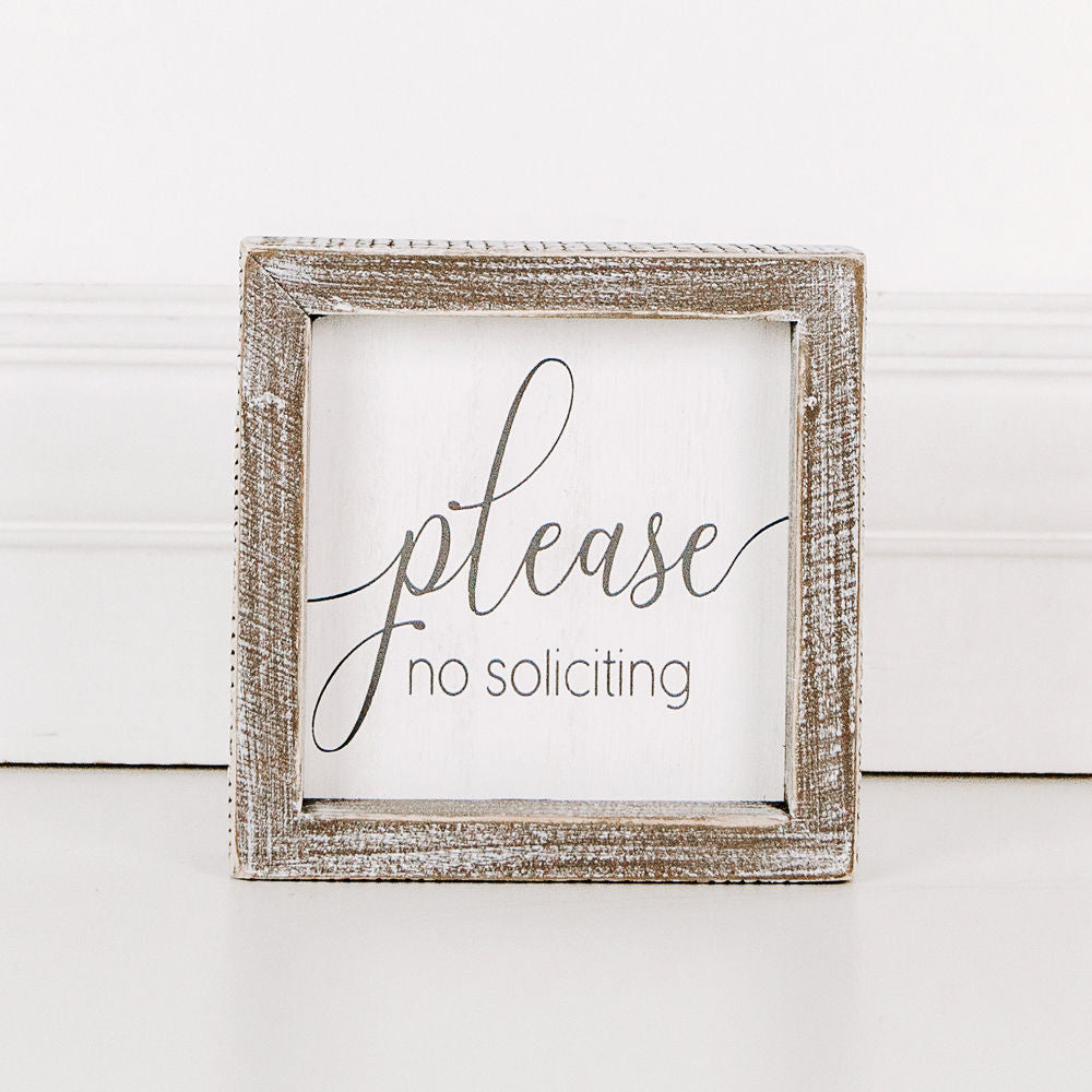 Wood framed sign (Please No Soliciting..) - The Nifty Decor