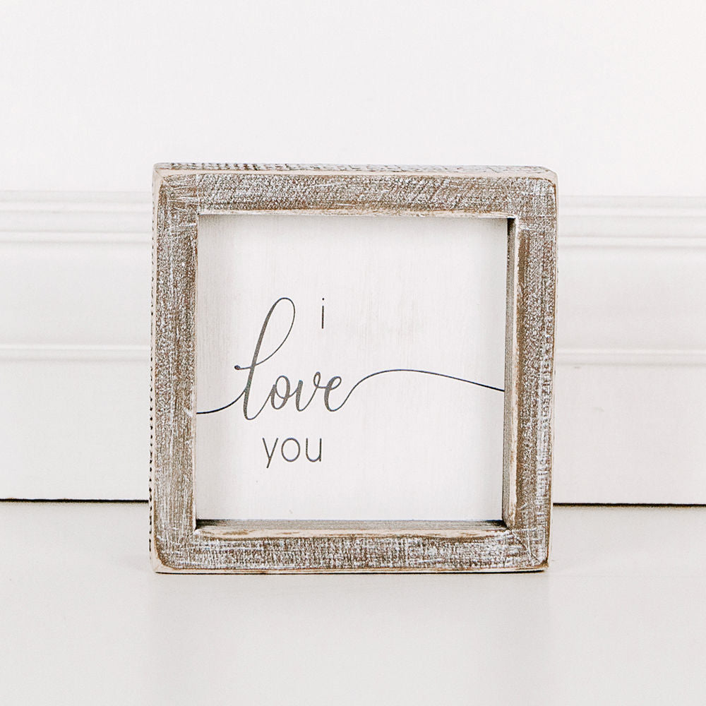 Wood framed sign (I Love You) - The Nifty Decor