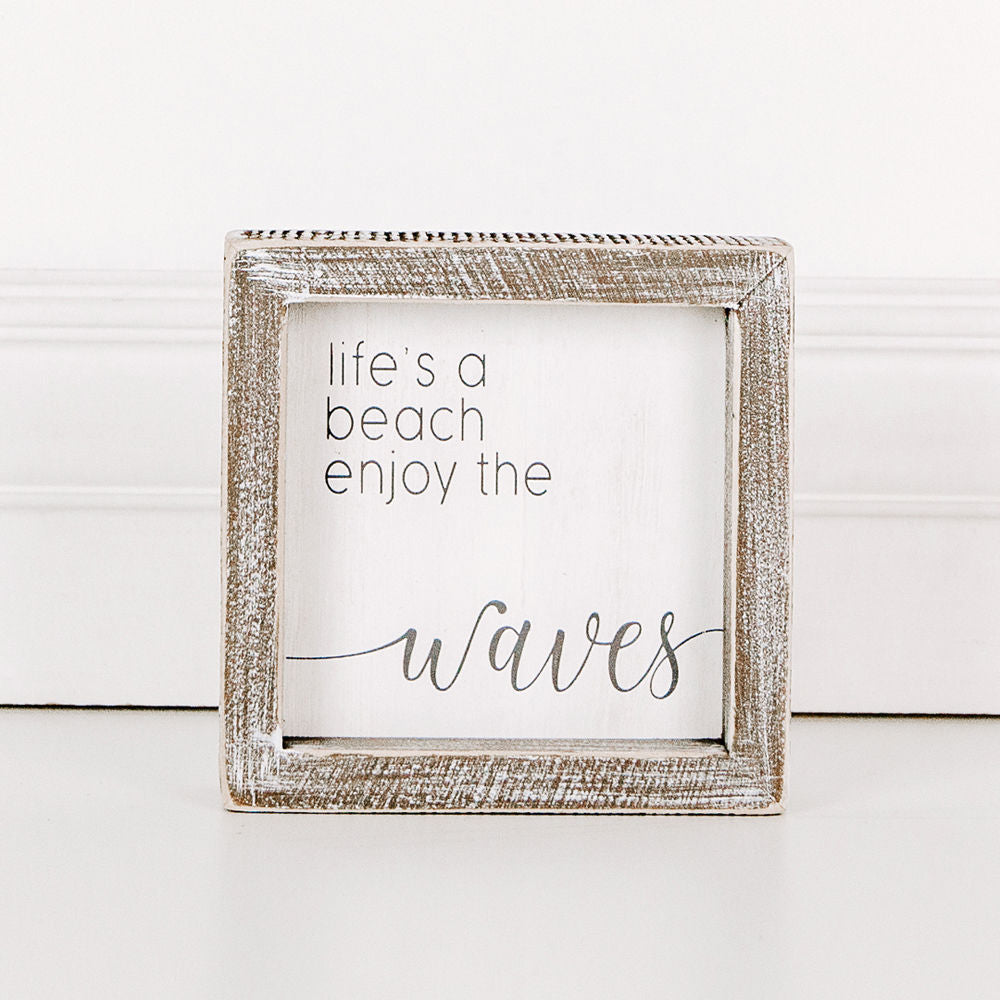 Wood framed sign (Life's A Beach Enjoy The) - The Nifty Decor