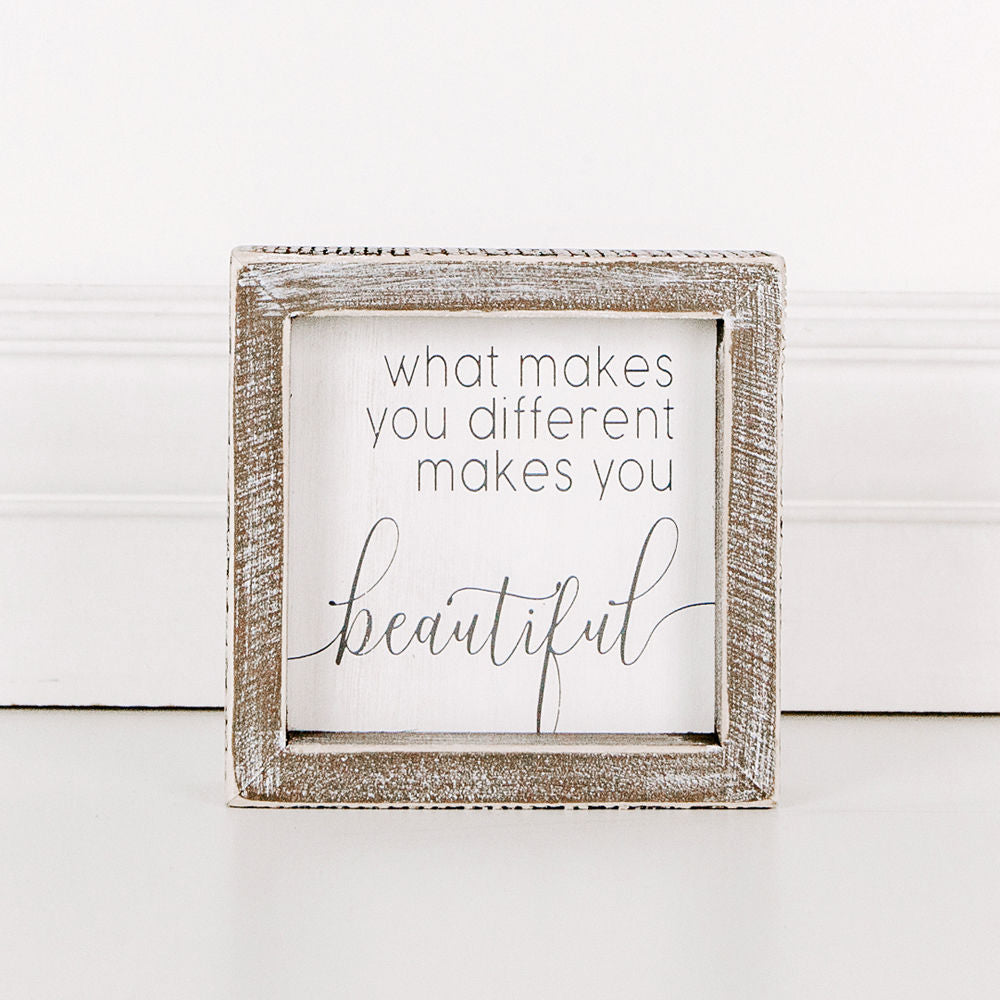 Wood framed sign (What Makes You Different Makes) - The Nifty Decor