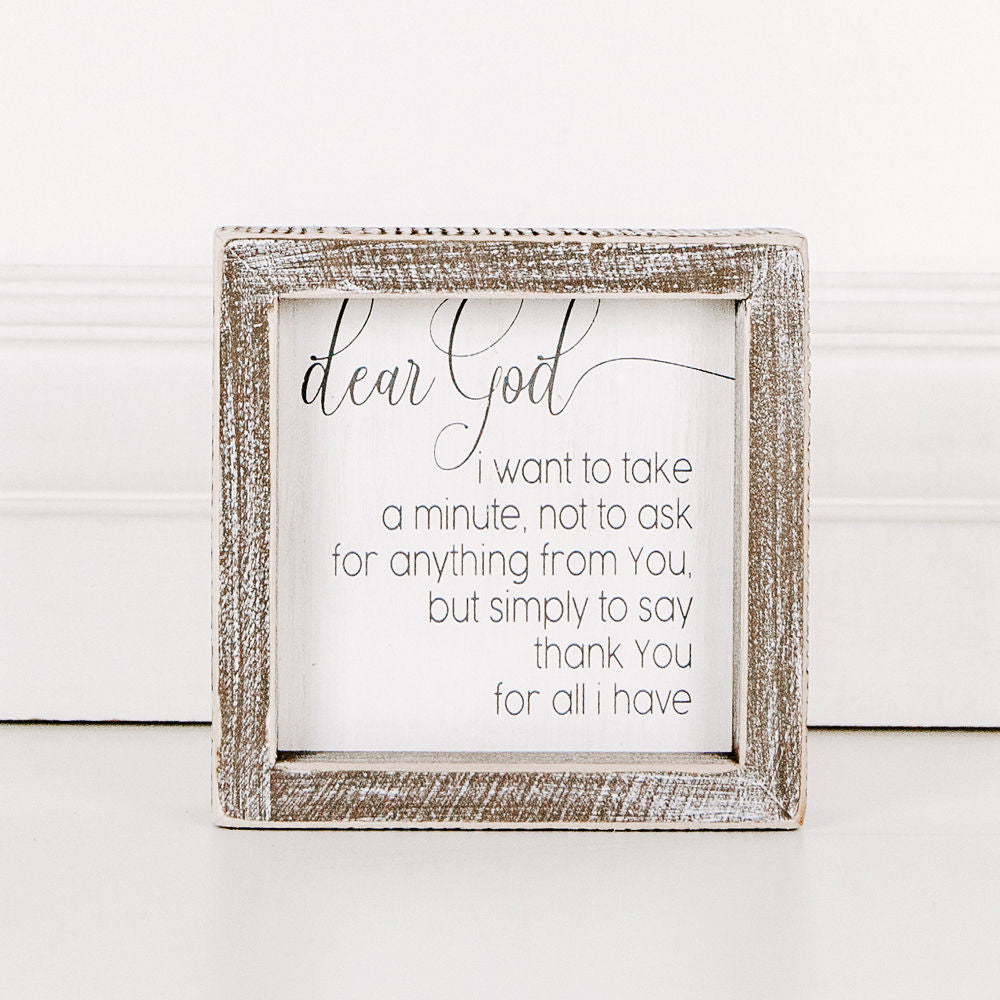 Wood framed sign (Dear God, I Want To) - The Nifty Decor