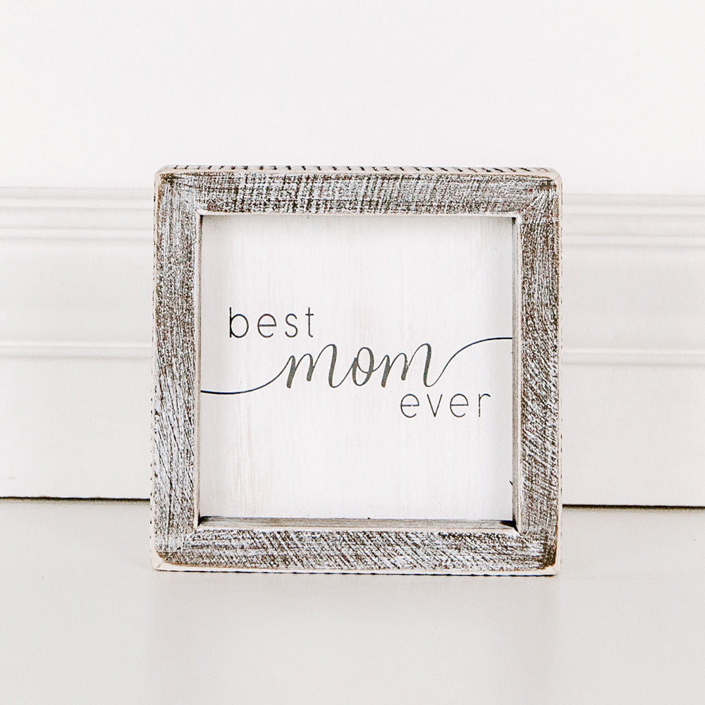 Wood framed sign (Best Mom Ever) - The Nifty Decor