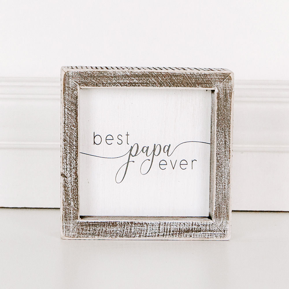 Wood framed sign (Best Papa Ever) - The Nifty Decor