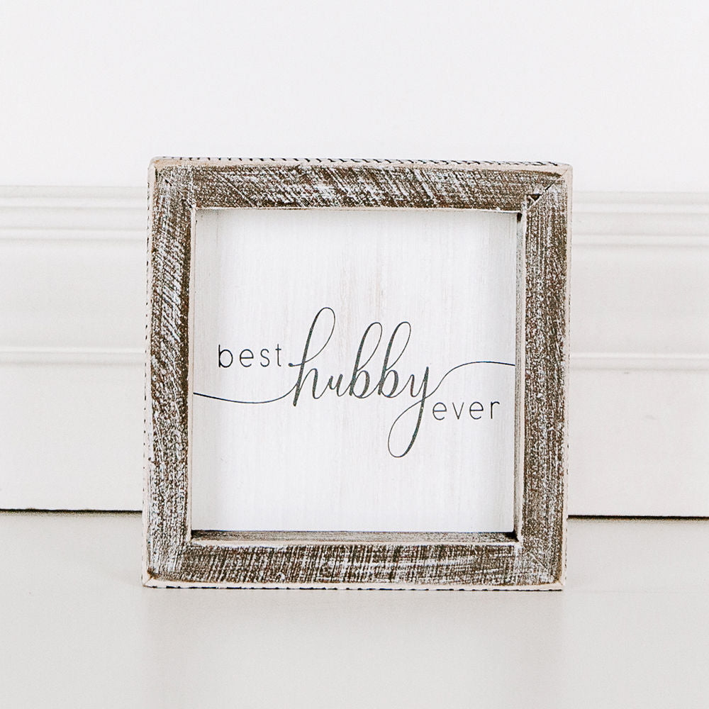Wood framed sign (Best Hubby Ever) - The Nifty Decor