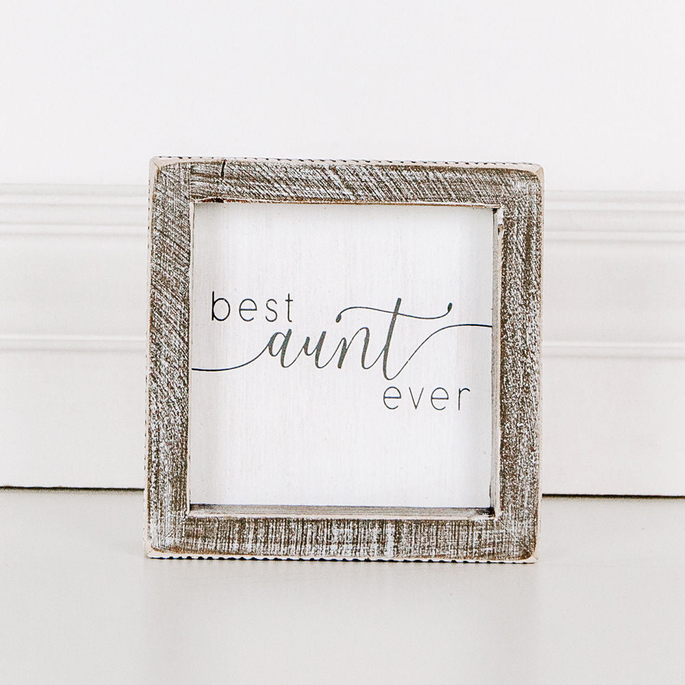 Wood framed sign (Best Aunt Ever) - The Nifty Decor