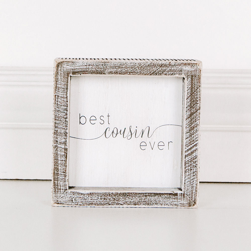 Wood framed sign (Best Cousin Ever) - The Nifty Decor