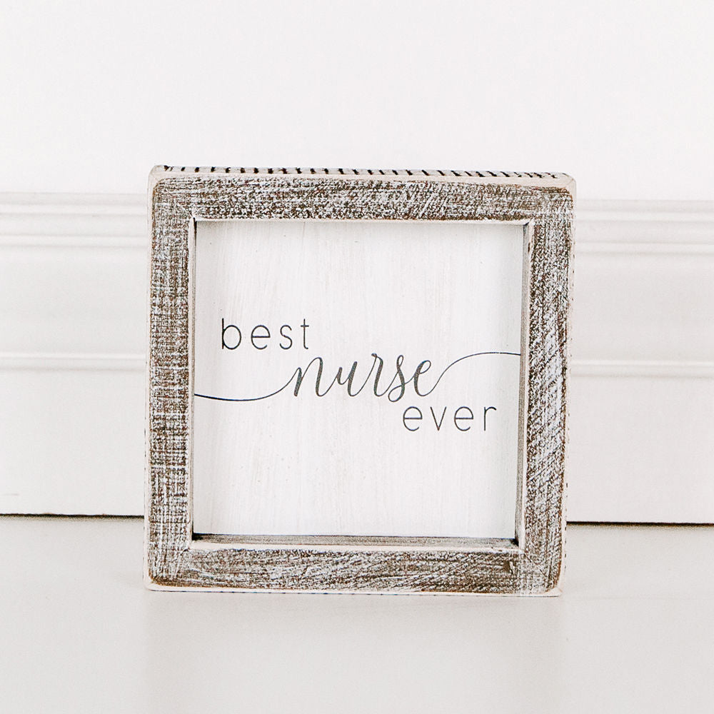 Wood framed sign (Best Nurse Ever) - The Nifty Decor