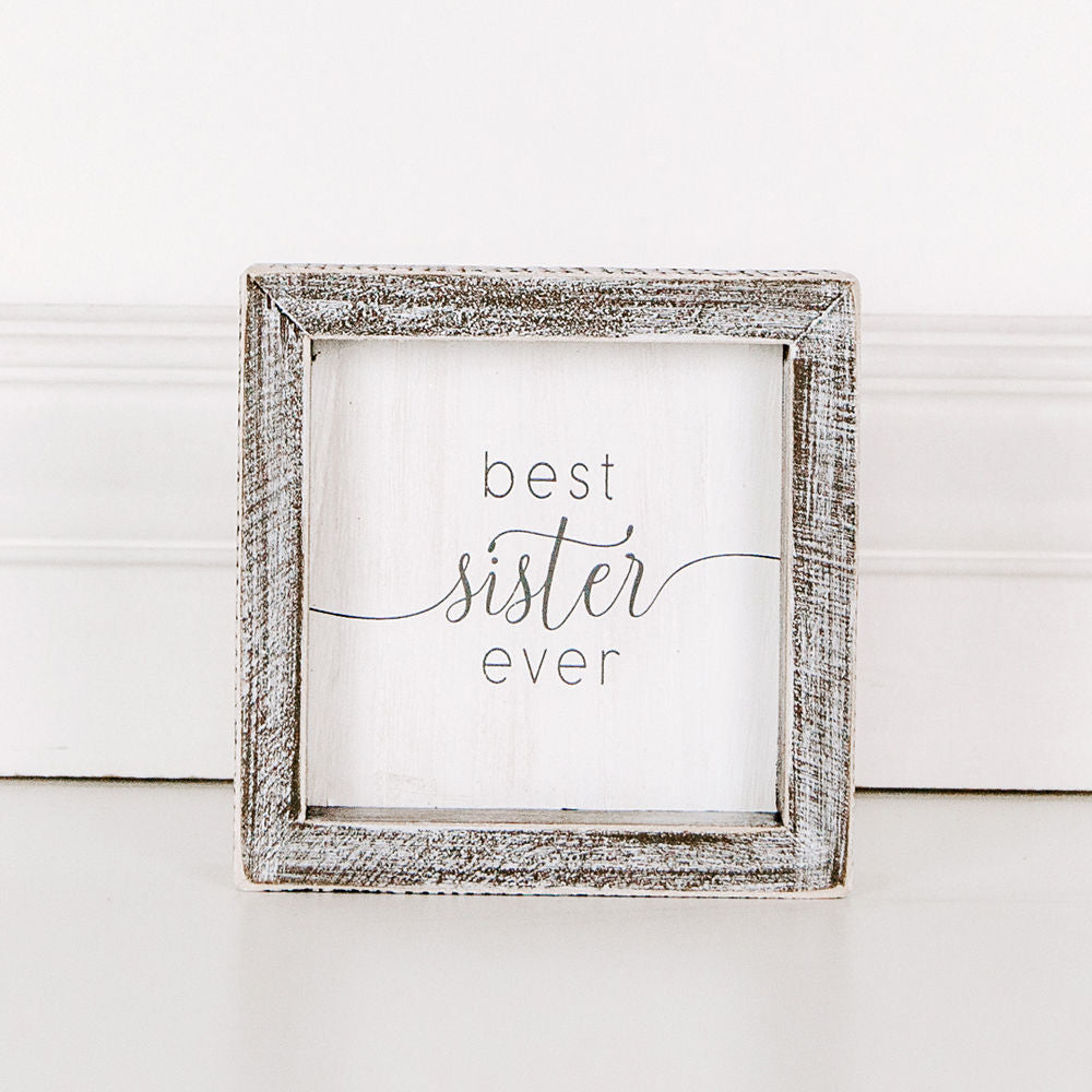 Wood framed sign (Best Sister Ever) - The Nifty Decor