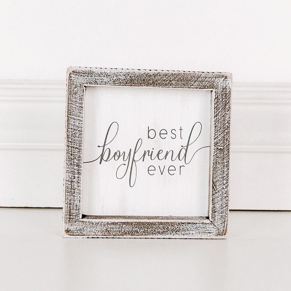 Wood framed sign (Best Boyfriend Ever) - The Nifty Decor