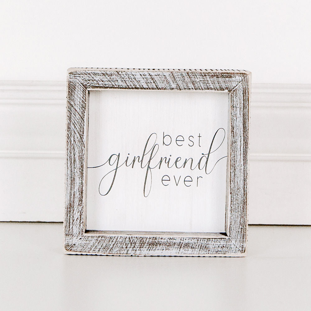 Wood framed sign (Best Girlfriend Ever) - The Nifty Decor