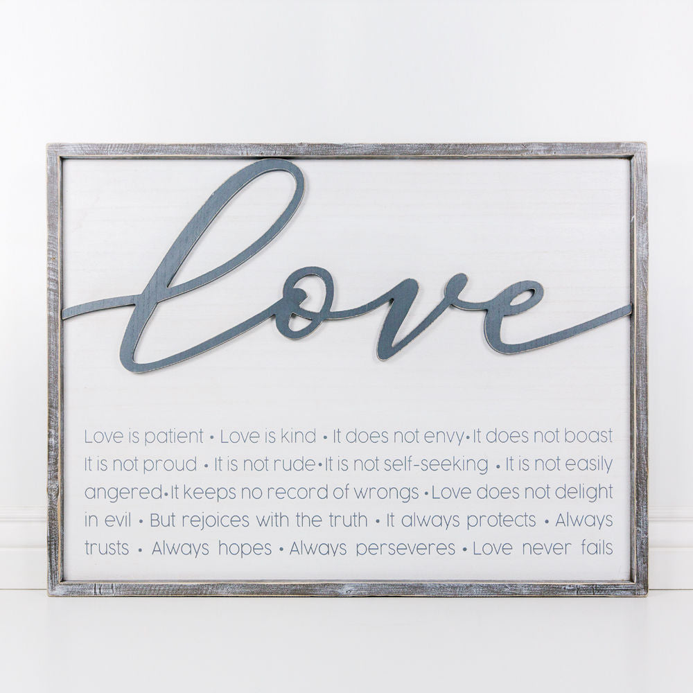 Wood framed sign (Love Is Patient, Love Is...) - The Nifty Decor