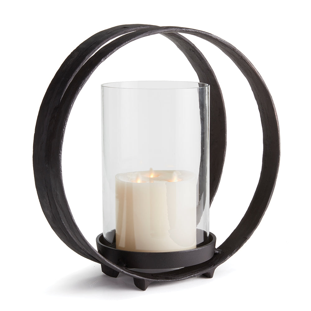 METAL AND GLASS HURRICANE CANDLE HOLDER - The Nifty Decor