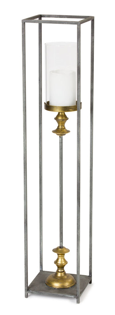 Golden Iron n glass candle holder - The Nifty Decor
