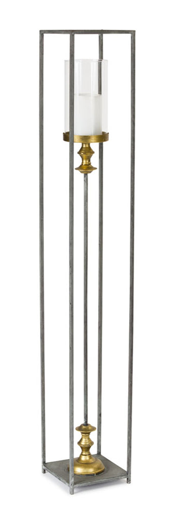 Golden Iron n glass candle holder - The Nifty Decor