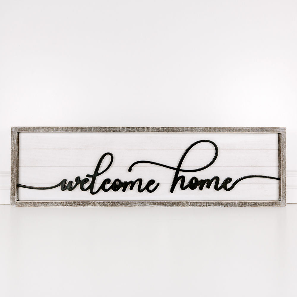 Wood framed sign (Welcome Home) - The Nifty Decor