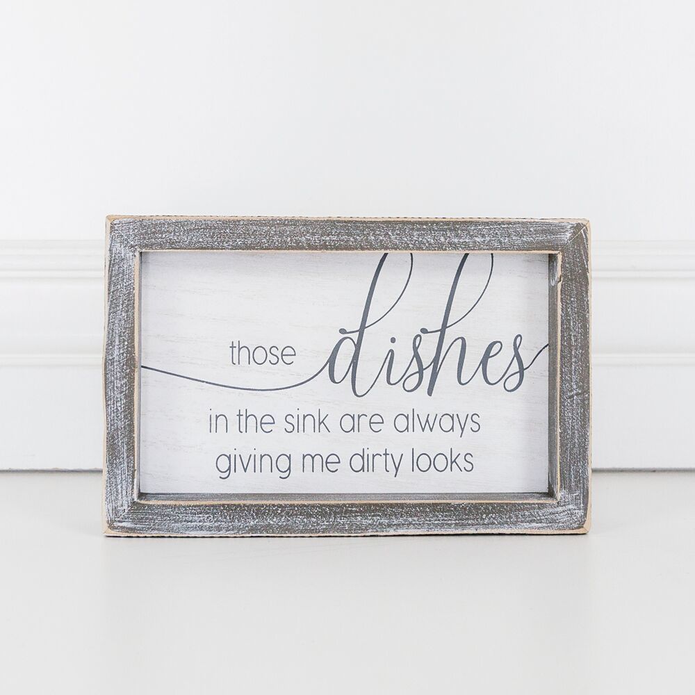 Wood framed sign (Those Dishes In The Sink) - The Nifty Decor